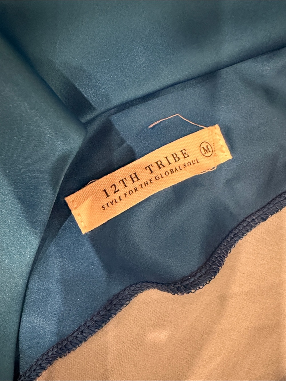12th Tribe Natalia Blue Ombre Strapless Satin Slip Maxi Dress Medium - Picture 8 of 8